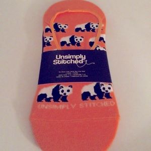 UNSIMPLY STITCHED NO SHOW LINER SOCKS PANDA PRINT OS NWT